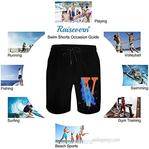 Vlone Men's Shorts Casual Classic Beach Pants Summer Surf Swim Quick Dry Short Trunks with Mesh Lining（XL Vlone 4）