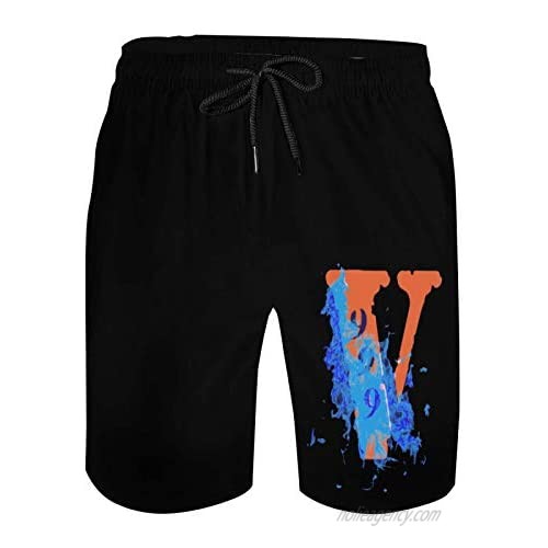 Vlone Men's Shorts Casual Classic Beach Pants Summer Surf Swim Quick Dry Short Trunks with Mesh Lining（XL  Vlone 4）