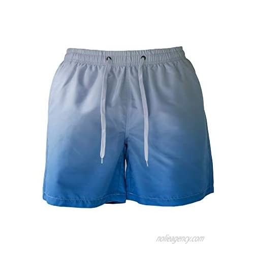 YENYEE Men's Swim Trunks Quick Dry Beach Shorts with Mesh Lining  Gradient Blue