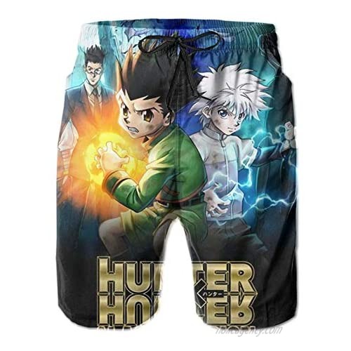 Anime Men's Hunter X Hunter Beach Board Quick Dry Sports Swim Trunk Summer Swimming Pants