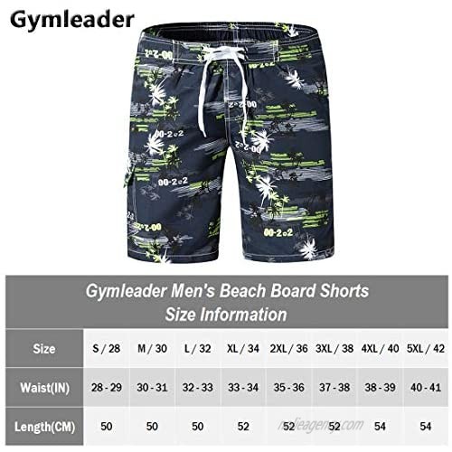 Gymleader Men's Swim Trunks Quick Dry Shorts with Mesh Lining Athletic Gym Running Shorts for Men Hawaiian Boardshorts