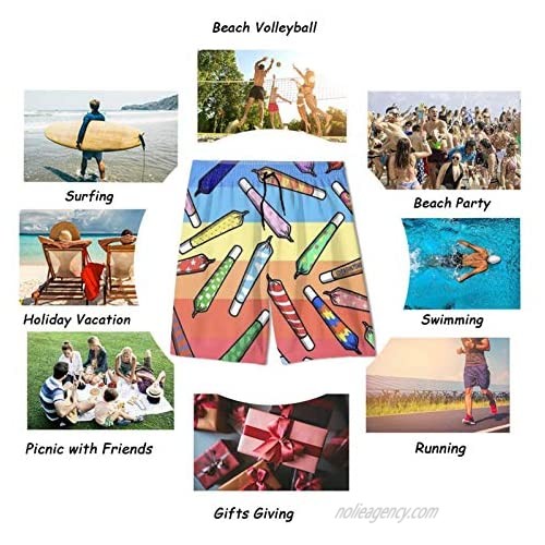HPOPLACE Men's Swim Trunks Weed Burritos Quick Dry Beach Shorts with Pockets Swimwear Bathing Suits Long Board Shorts