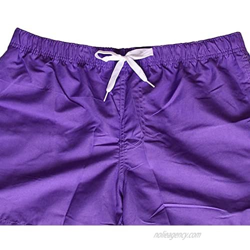 Juyouqian Men's Swim Trunks Board Shorts Quick Dry Beach Shorts with Mesh Lining and Pockets Elastic Waistband Bathing Suits