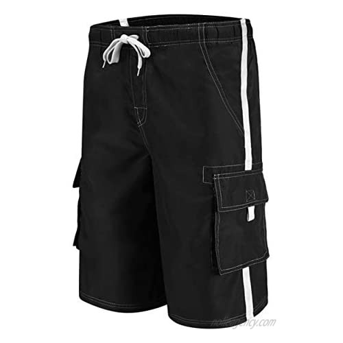 KEFITEVD Swim Trunks for Men Summer Beach Shorts Quick Dry Board Shorts with Pockets