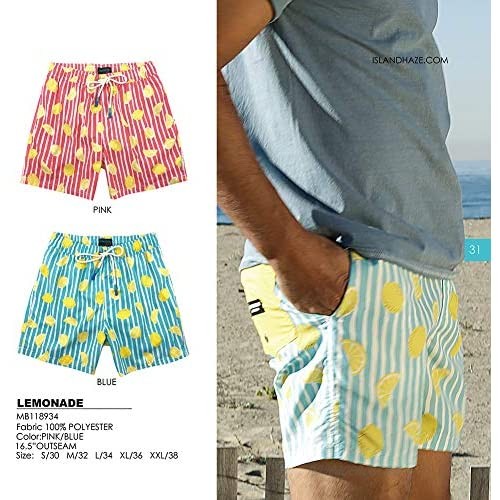 maamgic Hawaii Swim Trunks with Pockets Mens Funny Printed Swimming Shorts Summer Elastic Waist Bathing Suits