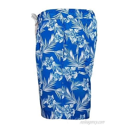 Marina Yachting Men's Water Shorts Swim Trunks Board Shorts Swimwear with Drawstring and Quick Dry Technology (Royal + Blue Large)