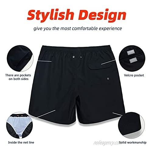 MEILONGER Men's Swim Trunks Quick Dry Beach Swimming Board Shorts Bathing Suits with Mesh Lining and Pockets