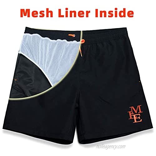 MEILONGER Men's Swim Trunks Quick Dry Beach Swimming Board Shorts Bathing Suits with Mesh Lining and Pockets