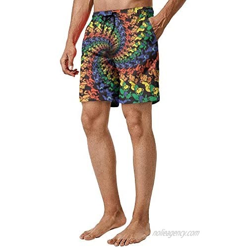 Mens Swim Trunks Drawstring Beach Short Stylish Quick Dry Swimwear with Pockets Mesh Lining