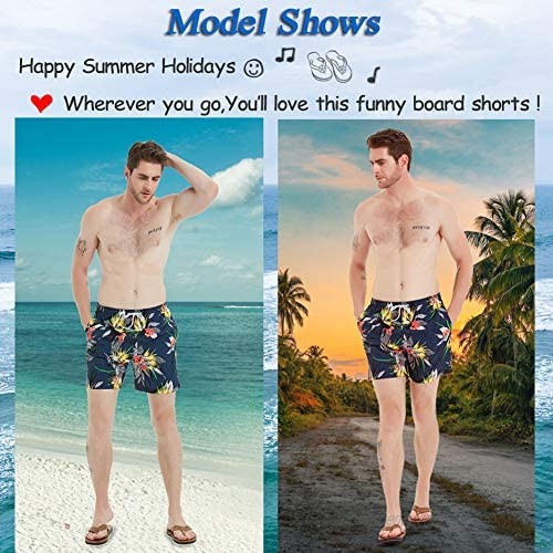 SUNDAY ROSE Men's Swim Trunks Quick Dry Beach Board Shorts Bathing Suits with Pocket