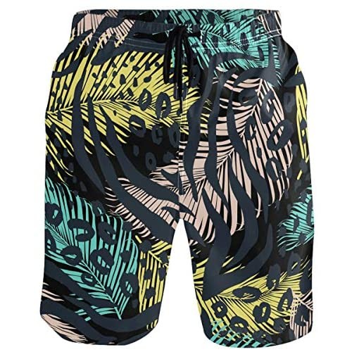 visesunny Modern Swim Trunks Men's Quick Dry Board Shorts Bathing Suit with Pockets for Men Boyfriends Youth