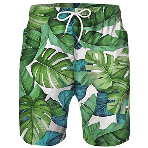 Xiaohudui Men 3D Print Mesh Lining Boardshorts Quick Dry Beach Shorts Summer Side Pockets 90s Swim Trunks