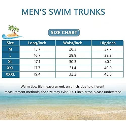 YQSGT Men's Quick-Drying Swim Summer Trunks Have Mesh Linning Shorts Beach Shorts with Waterproof and Pockets