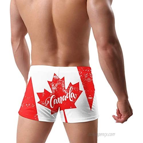 Canada Maple Leaf Flag Men Swimwear Swimsuits Surf Board Boxer Shorts Trunks