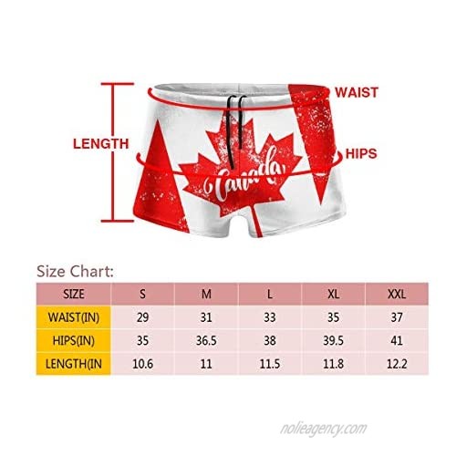 Canada Maple Leaf Flag Men Swimwear Swimsuits Surf Board Boxer Shorts Trunks