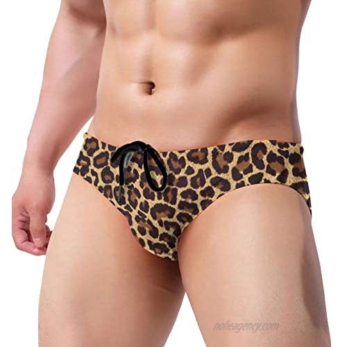 Cool Cheetah Leopard Swim Trunk Premium Men's Drawstring Sport Swimsuit Adjustable Sport Swim Briefs