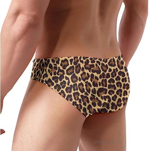 Cool Cheetah Leopard Swim Trunk Premium Men's Drawstring Sport Swimsuit Adjustable Sport Swim Briefs