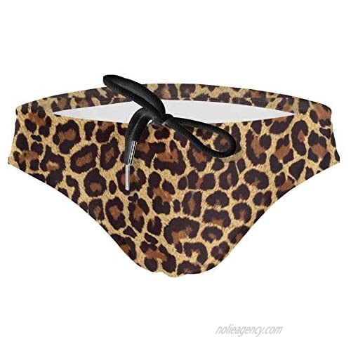 Cool Cheetah Leopard Swim Trunk  Premium Men's Drawstring Sport Swimsuit  Adjustable Sport Swim Briefs