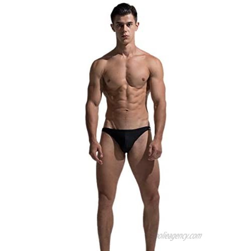 DESMIIT Men's Summer Solid Swimwear Briefs Low Waist Sexy Bikini Beach Swimming Trunks S204