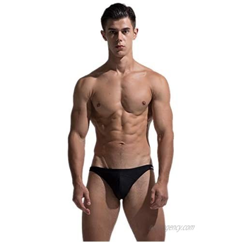 DESMIIT Men's Summer Solid Swimwear Briefs Low Waist Sexy Bikini Beach Swimming Trunks S204