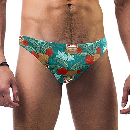 DEYYA Aloha Tiki Tropical Men Swimwear Bikini Underwear Swim Trunks Summer Beach Shorts Brief Boxer Pants