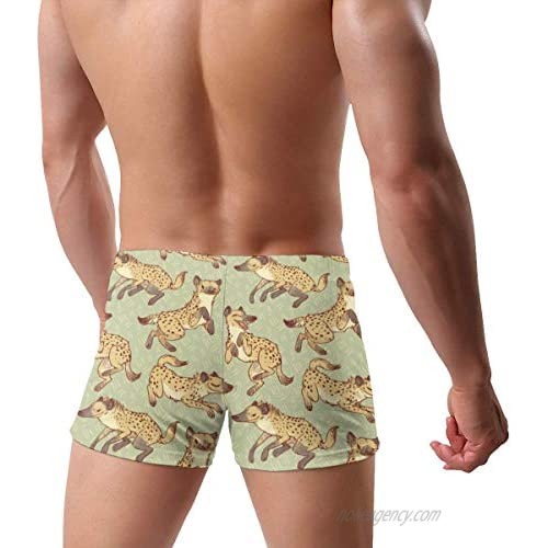 Hyena Patterns Men's Quick Dry Boxer Briefs Swimwear Shorts Trunks Swimsuit