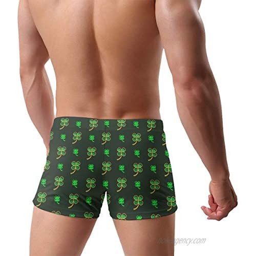 Irish Four Leaf Lucky Clovers Happy St. Patrick's Day Men Swimwear Swimsuits Surf Board Boxer Shorts Trunks