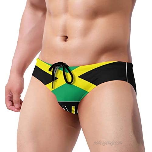 JDDRAGON Men's Bikini Swimsuit Jamaican Flag Swimsuit Trunks Sexy Briefs Swimwear