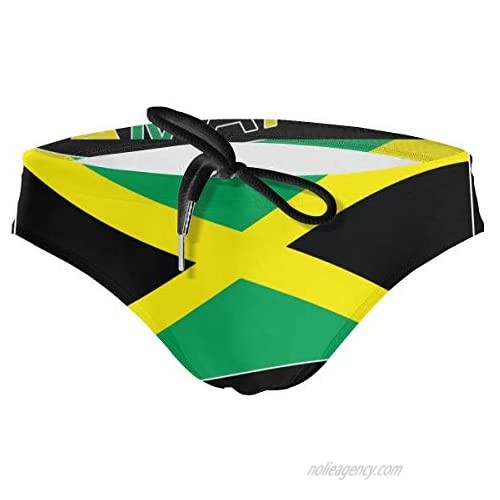 JDDRAGON Men's Bikini Swimsuit Jamaican Flag Swimsuit Trunks Sexy Briefs Swimwear