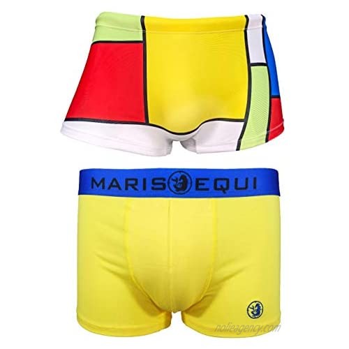 Maris Equi ModRian Square Cut Swim Trunk and Yellow Bombacio Boxer Brief Bundle