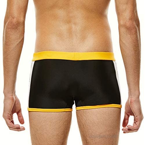 PASATO Men's Brand Stripe Sexy Cotton Breathable Bulge Briefs Swimming Bikini Board Shorts Trunks