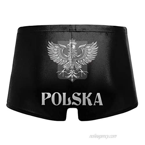 Poland Flag with Polish Eagle Men's Printed Swimsuit Boxer Trunks Square Cut Bathing Suits