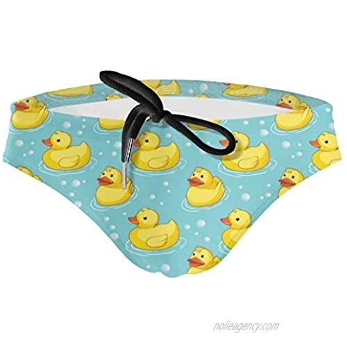 xqqr Mens Swim Briefs Swimwear Shorts Trunks Cute Rubber Duck with Bubble Board Surf Swimsuit