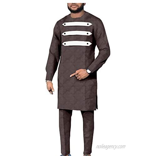 African Clothing for Men Dashiki & Pants Set Print Coats 2 Piece Suit Plus Size Ankara Attire Outwear
