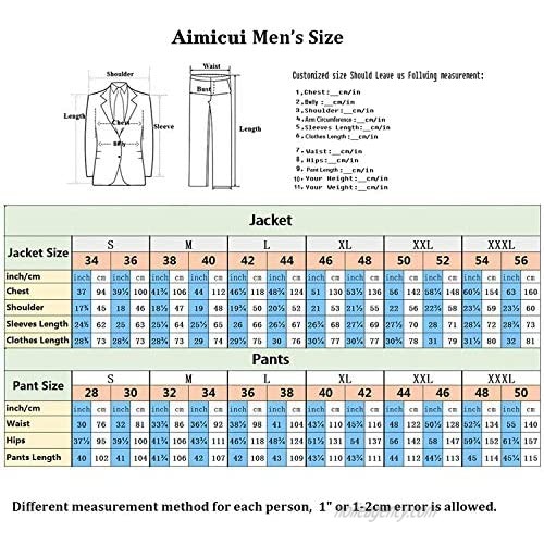 Aimicui Men's 3 Pieces Slim Fit Shawl Lapel Solid Prom Tuxedos Wedding Grooms (Blazer+Vest+Pants)