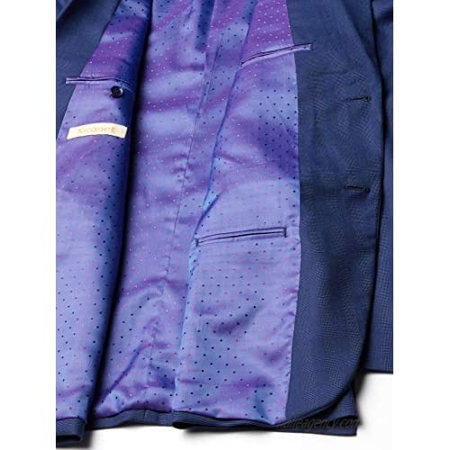 Kitonet Men's 2-Piece Box Check Slim Fit Suit Navy 40S