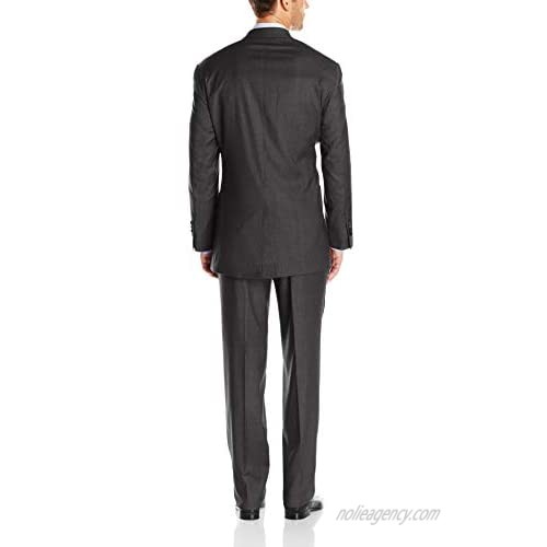 Louis Raphael Men's Classic Fit 2 Button Center Vent Pleated Super 150's Suit Light Grey 48L