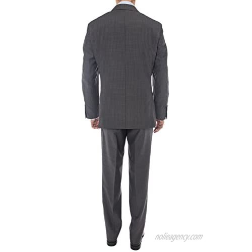 Luciano Natazzi Men's Two Button Super 160'S Wool Suit 2 Piece Jacket with Pant
