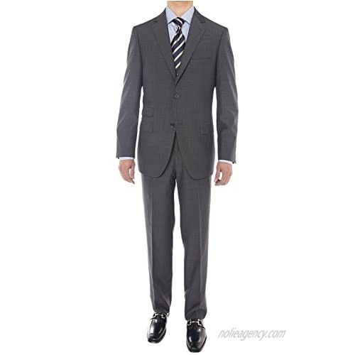 Luciano Natazzi Men's Two Button Super 160'S Wool Suit 2 Piece Jacket with Pant