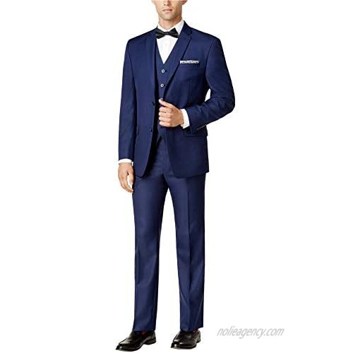 Marc New York Mens Classic Fit 3 Pieces Two Button Formal Suit Blue 40x32