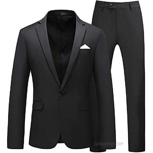 Men Hipster Slim One Button Jacket & Pants 2-Piece Suit