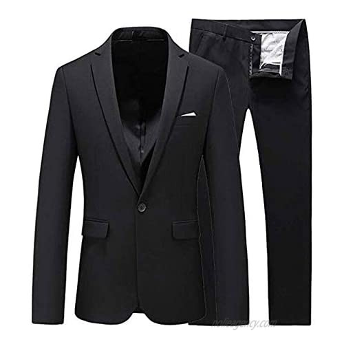 Men's 2 PC Slim Fit Business Suit Peak Lapel Groom Tuxedos Wedding Suits for Men Prom Suits