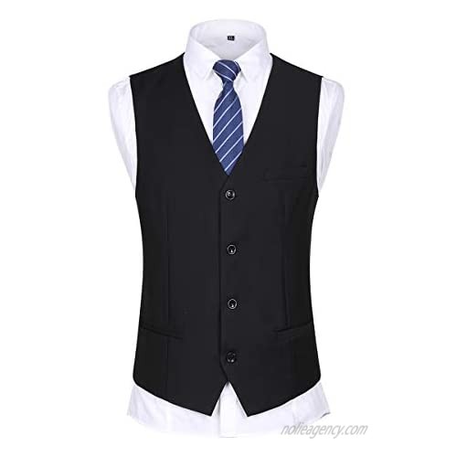 Mens 3 Piece Suit Set 2 Button Dress Suit Jacket Vest Pants for Meeting Prom Party