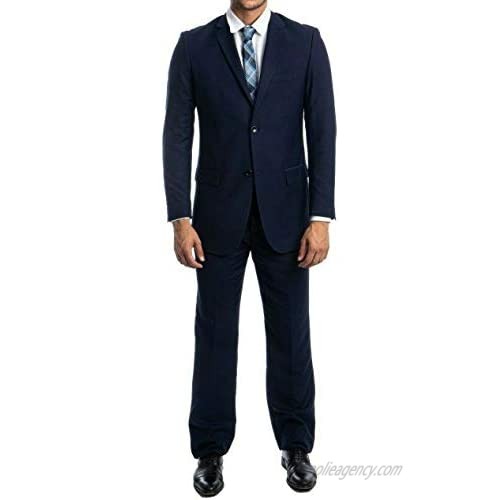 Men's Navy Blue 2 Button Classic Fit Suit Notch Lapels