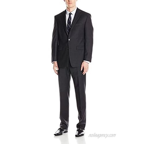 Men's Portly Fit Single Breasted Two-Piece Solid Suit Set - Colors