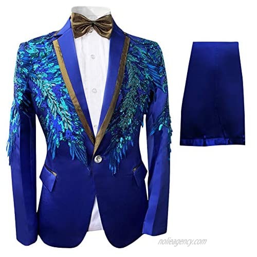 Mens Suits Peak Lapel 1 Button Wedding Party Blazer Dinner Jacket and Pants