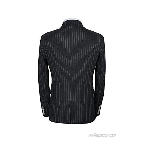 P&G Men's Pinstripe Three Pieces Suit Notch Lapel Dresswear Tuxedos Set