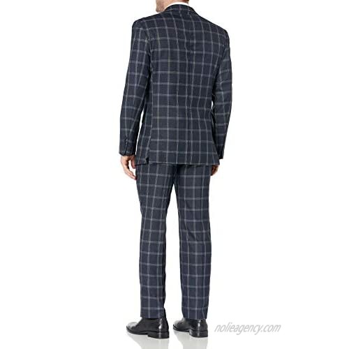 STACY ADAMS 2 Pc. Men's Windowpane Double Breasted Modern Fit Suit