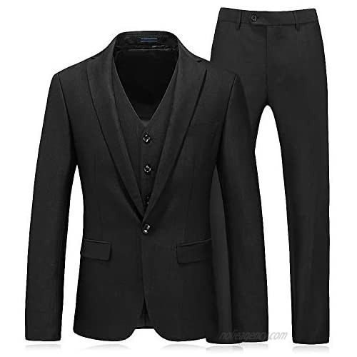 WEEN CHARM Men Shawl Collar 3 Pieces Suits Peaked Lapel Blazer Jackets & Vest & Trousers Prom Tuxedo