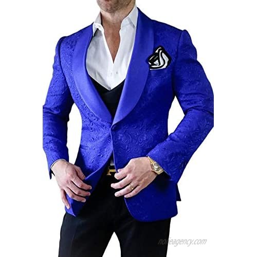 Wemaliyzd Men's 3 Pieces Vintage Patterned Suit Double Breasted Collar Vest Pants